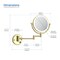 Kibi Circular LED Wall Mount Magnifying Make Up Mirror - Brushed Gold KMM101BG - alternate 6